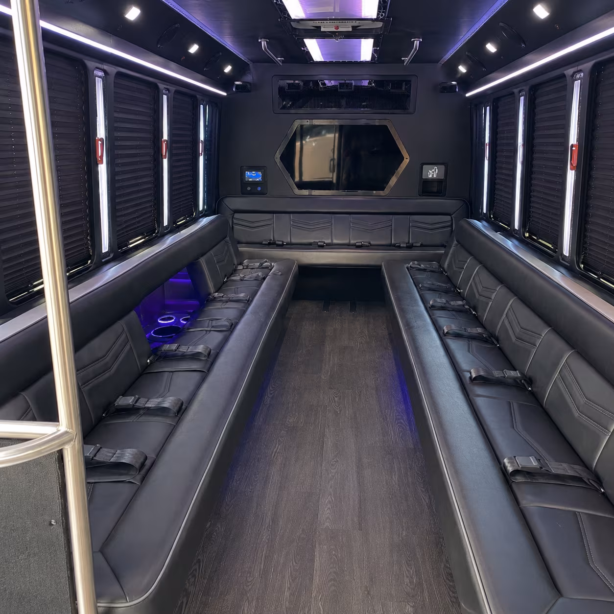 palm bay 18 passenger party bus interior